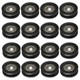 thumbnail image 1 of 16 X ruedas de polea redondas negras tipo U con rodamiento de ranura para muebles 3x1cm Hy, 1 of 3