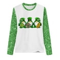 thumbnail image 4 of Charella Long Sleeve Shirts for Women St Patricks Day Shirt Crewneck T-shirts 2025 Trendy Bling Bling Tops,Green,XL, 4 of 4