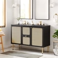 thumbnail image 2 of Modway Chaucer 48" Double Sink Wood & Metal Bathroom Vanity in Black, 2 of 17