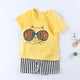 thumbnail image 5 of Traje de verano para niños de puro algodón, camiseta de media manga para niños, ropa deportiva para el hogar, 5 of 6