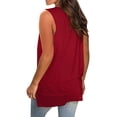 thumbnail image 5 of QAFOPEH Women V Neck Sleeveless Mid-Length Solid Color Basic Tank Top, 5 of 7