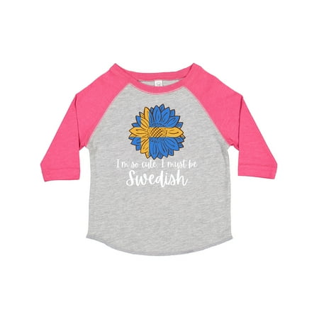 

Inktastic I m So Cute I Must Be Swedish Sunflower Sweden Flag Gift Toddler Boy or Toddler Girl T-Shirt
