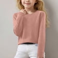 thumbnail image 2 of HomeGardon Kids Tops Clearance! Girls Uniform Basic Sweater Long Sleeve Crewneck Classic Soild Knit Pullover, Casual Loose Fit Girls Sweaters for Teen Girls Toddler Girl Cute Knit Pullover,6Y-15Y, 2 of 7