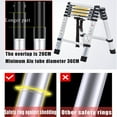 thumbnail image 6 of A-Frame Aluminum Telescoping Ladder 6+7 Step Ladder Extension Step Ladder Multi-Purpose Folding Portable Household Heavy Duty for Clean Decoration Home Garage Kitchen (2.0-2.3M,330lb Max Load,EN131), 6 of 7