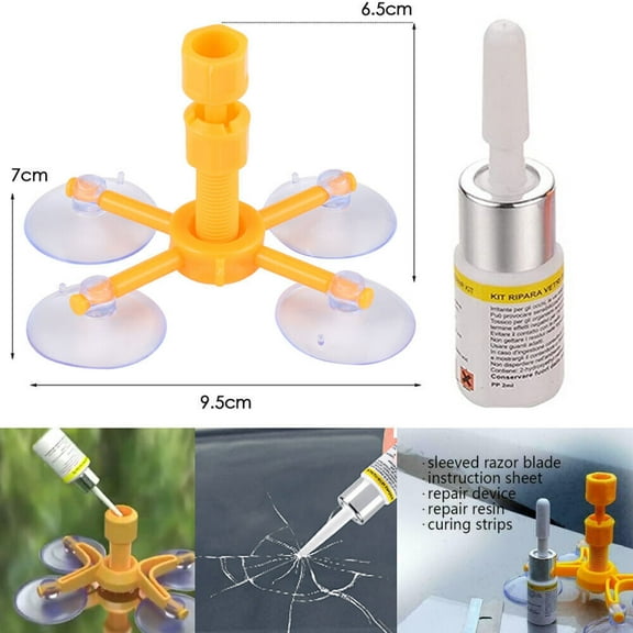Windshield Repair Kit Glass Cracks Repair Fluid for Car Windshield Scratch