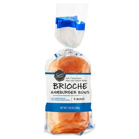 Sam's Choice Brioche Hamburger Buns, 7.05 oz, 4 Count