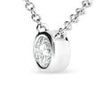 thumbnail image 4 of Haus of Brilliance 14K White Gold 1/2 Cttw Womens Round Cut Lab-Grown Diamond Bezel Rhodium Plated Solitaire Pendant Necklace w/ 18" Cable Chain & Spring Ring Clasp (F-G Color, VS2-SI1 Clarity), 4 of 8