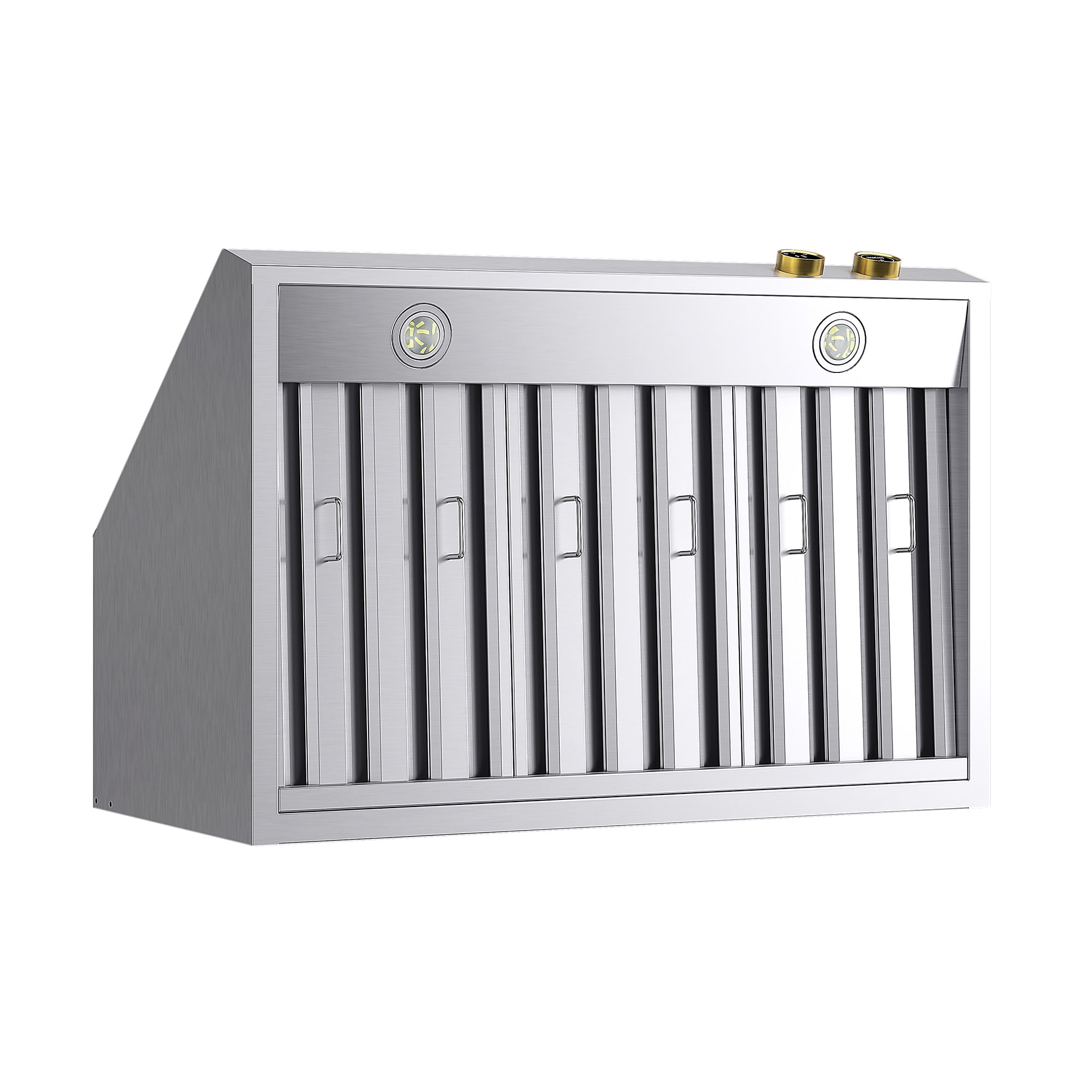 36 in. 900 CFM Ducted Wall Mount Range Hood in Stainless Steel with Gold