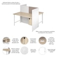 thumbnail image 3 of Scranton & Co Bureau en Bois 60W pour 2 Personnes avec Rangement en Blanc/orme, 3 of 7