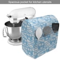 thumbnail image 2 of Tropical Stand Mixer Cover, Cool Exotic Summer Pattern with Palm Trees and Wavy Bubbly Squares, Kitchen Appliance Organizer Bag Cover with Pockets, 5 Quarts, Deep Sky Blue and White, by Ambesonne, 2 of 4