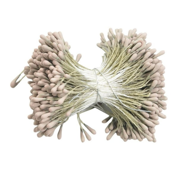 Paquete de 1,5 x 2 mm de estambres de flores de doble cabeza, pistilo mate para decoración de bodas. gris