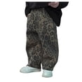 thumbnail image 6 of Dakiuu Toddler Baby Boy's Girl's Vintage Leopard Print Baggy Pants Elastic Waist Lightweight Loose Wide Leg Bottoms Casual Play Trousers for 12M-6Y Young Kids, 6 of 7