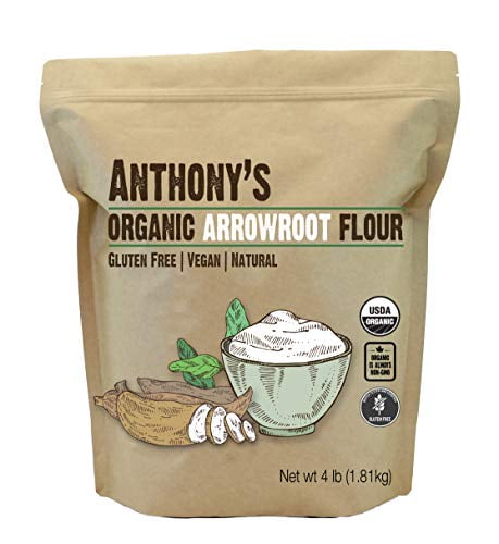 Anthony&amp;#39;s Organic Arrowroot Flour, 4 lb, Batch Tested Gluten Free, Non GMO