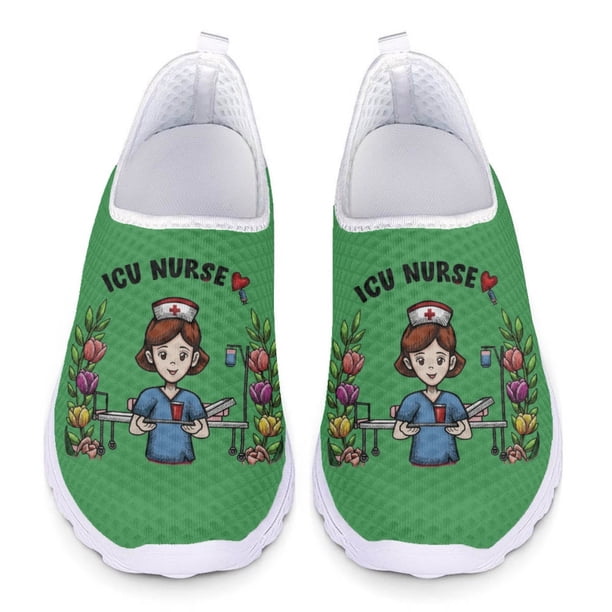 Zapatos de malla cómodos de verano con diseño de marca para enfermeras de UCI, mocasines antideslizantes transpirables, zapatillas de deporte de tendencia SoftStreet para mujer