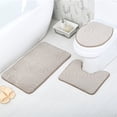 thumbnail image 4 of Naiovety Juego de alfombrillas de baño elegantes e impermeables de 3 piezas, juego de alfombrillas de baño fáciles de limpiar e instalar, Juegos de accesorios de baño gris, 4 of 6