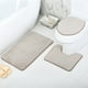 thumbnail image 4 of Naiovety Juego de alfombrillas de baño elegantes e impermeables de 3 piezas, juego de alfombrillas de baño fáciles de limpiar e instalar, Juegos de accesorios de baño gris, 4 of 6