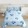 thumbnail image 2 of Feelyou Blue Cartoon Cherry Bedding Comforter Set, Kawaii Ribbon Bowknot Twin Comforter Sets, Princess Bow-tie Theme Reversible Bedding Set, Lightweight Room Decor, 2-Piece, 2 of 8