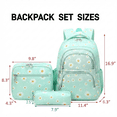 thumbnail image 7 of 3-Piece Backpack Set,Large Capacity Daisy Print Backpack with Insulated Lunch Bag & Pencil Pouch,Waterproof with Laptop Compartment & Side Pocket, 7 of 7