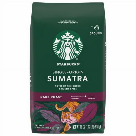 2X-Starbucks Sumatra Dark Roast Ground Coffee - 18 oz