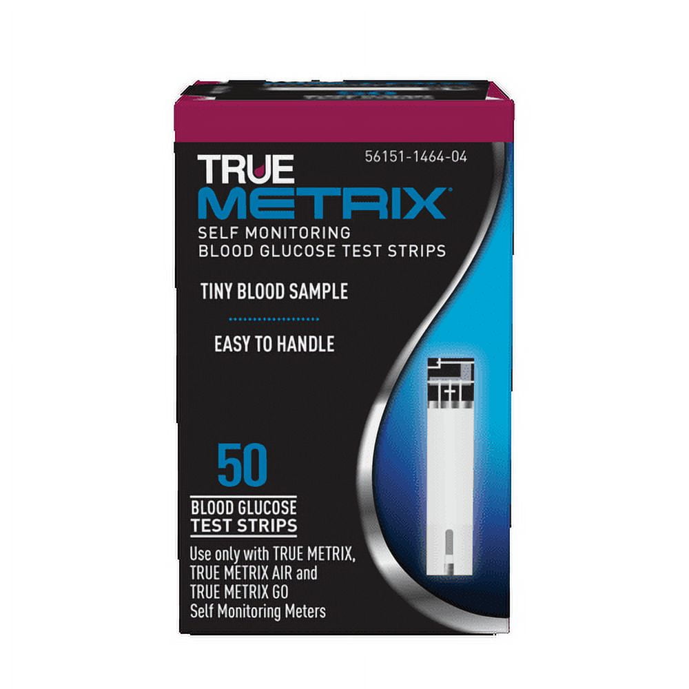 True Metrix Blood Glucose Test Strips Box of 50