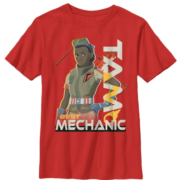 Boy's Star Wars Resistance Best Mechanic Tam Graphic Tee Red Small