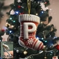 thumbnail image 2 of Acrylic Christmas Tree Ornaments Set With 26 Alphabet Letters Knit-Style Stocking Design For Holiday Decor, 2 of 4