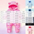 thumbnail image 4 of 3-6 Months Baby Boys Girls Snowsuits Winter Outfits Fleece Lined Hooded Footed Romper Cute Cartoon Print Warm Jumpsuit Infant Winter Clothes, 4 of 9