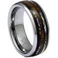 thumbnail image 2 of Men's Women's Tungsten Ring Abalone Koa Wood Wedding Band 8mm (10), 2 of 6