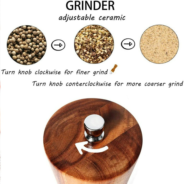 Aster Acacia Wooden Salt & Pepper Mill Grinder Set + Reviews