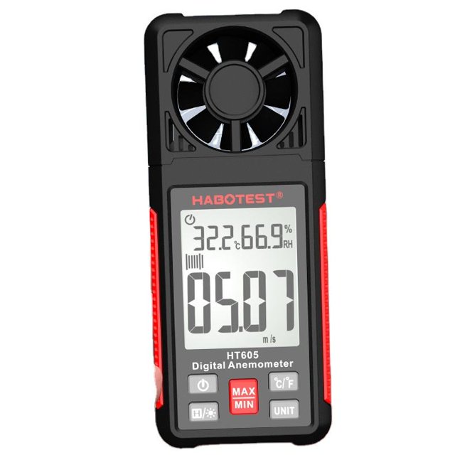 viento con pantalla LCD de 2,26 pulgadas, medidor de flujo de aire para HVAC/navegación/surf/golf/tiro/dron, 6 unidades de medición medidor de viento, medición de la velocidad del viento - rojo