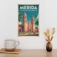thumbnail image 3 of Vintage Retro Travel Poster Wall Decor Catedral De San Ildefonso Merida Mexico Colonial Cathedral Historic Print Print Poster, 3 of 8