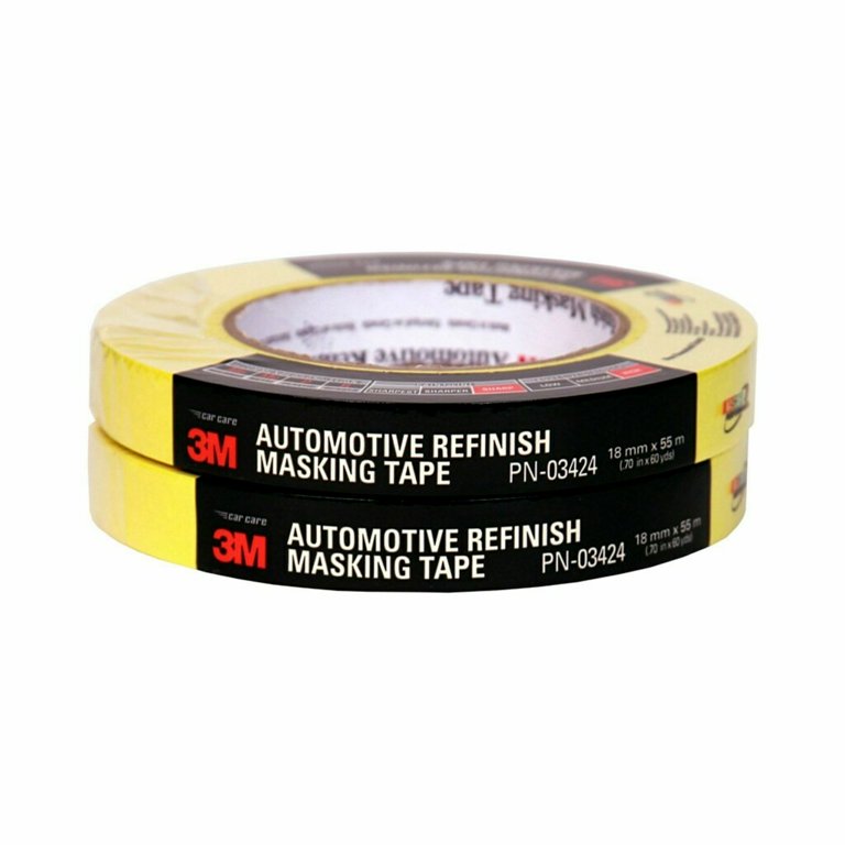 Lichamp 20-Pack Automotive Masking Tape - Yellow, 18mm X 55m (0.7in X 180ft), Crepe Paper Painters Tape