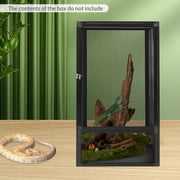 Miumaeov Reptile Tall Glass Terrarium,Small Rainforest Habitat Reptile Terrariums Tank for Geckos, Snakes, Lizards, Chameleons,Superior Ventilation, Easy Feeding