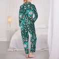 thumbnail image 5 of Junzan Lephants In The Jungle Print Womens Pajama Sets,Long Sleeve Button Down For Women Pjs 2 Piece, 5 of 9