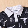 thumbnail image 4 of Toimothcn Infants Boys Romper Jumpsuit Short Sleeve Cute Cartoon Cow Printed Lapel Romper Soft Loose Fit Jumpsuit Leisure Kids Clothes, 4 of 6