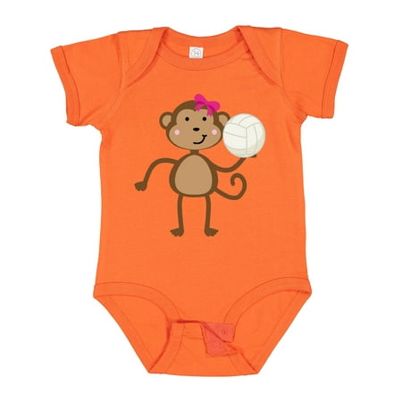

Inktastic Cute Volleyball Girl Monkey Gift Baby Girl Bodysuit