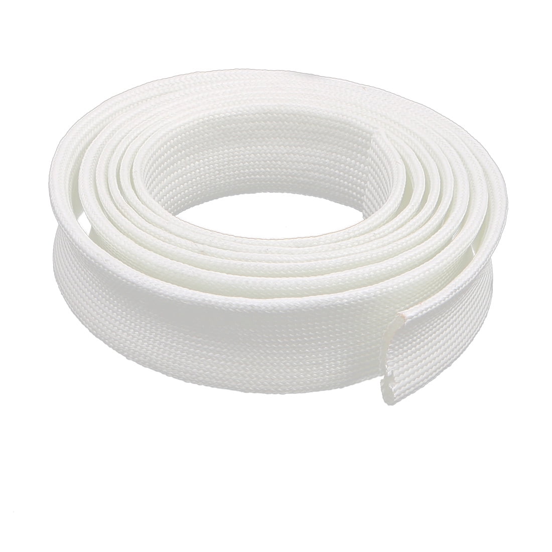 White Electrical Wire Fiberglass Insulation Sleeve 2M Long 20mm Dia