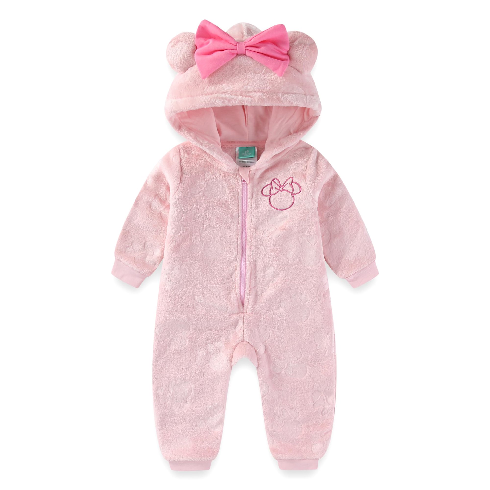 Disney Minnie Mouse Sherpa Hooded Romper Coverall (Baby Girls), Sizes NB-24M