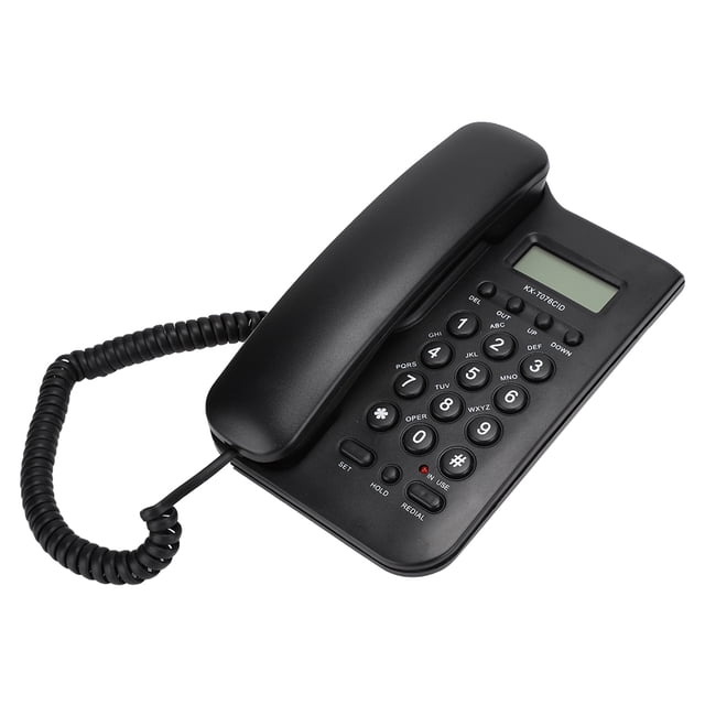 Teléfono de oficina, KX T076 Teléfono fijo inglés con cable Teléfono residencial Rendimiento confiable