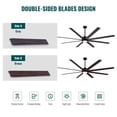thumbnail image 6 of HOOMEDELIER 84 in. Indoor Black Industrial Large Ceiling Fans with Dimmable Led Lights and Remote Control, 6 of 20