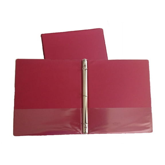 Burgundy Vinyl Standard 3-Ring Binders, 1/2-Inch, for 8.5" x 11" Sheets, with Inside Pockets, 2-Pack