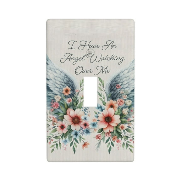Angel Watching Me Light Switch Cover Plates Single Toggle Wall Plate, Decorative 1-Gang Christmas Decor Lightswitch Cover