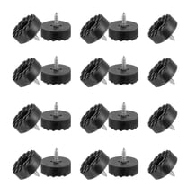 0.9 Inch Screw-On Rubber Feet for Furniture, 20 Pcs Non Slip Pads for Hardwood Floor, Black