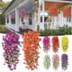 thumbnail image 2 of 2-Pack Artificial Morning Glory Flowers for Spring Outdoor Wall Hanging Decoration, Wall Wisteria Hanging Basket Plants, 2 of 5