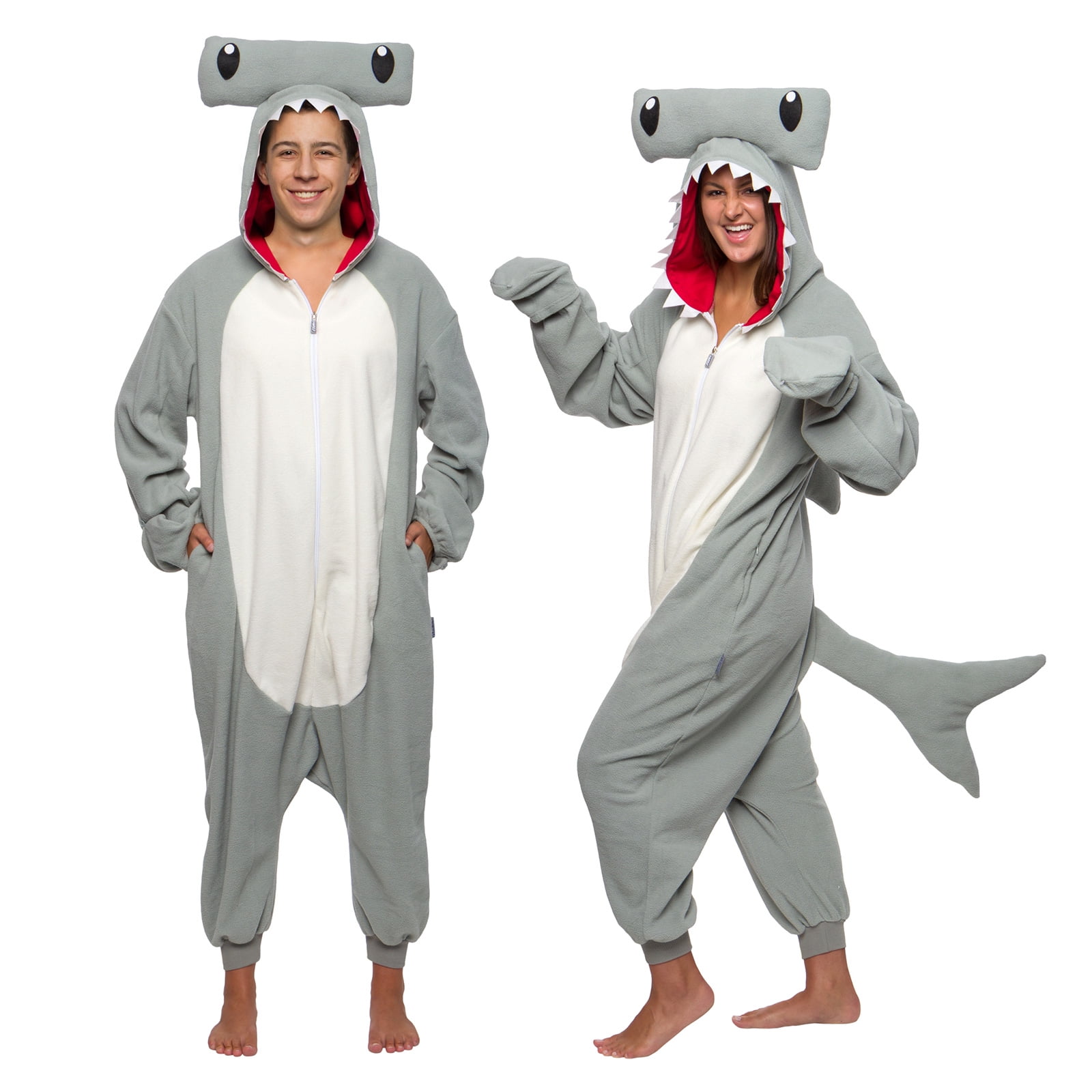 Adult Shark Onesie Cartoon Animal Jumpsuit Pajamas Christmas Shark Costumes Halloween Cosplay for Men