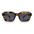 thumbnail image 4 of Retro Thick Plastic Minimal Rectangle Hipster Fashion Sunglasses Tortoise - Black, 4 of 8