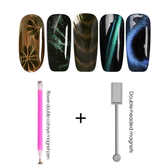 Nail Tools Double Ended Pen for Cat Eye Gel Featuring Unique Pattern Tips for Precision