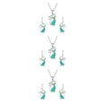 thumbnail image 4 of Sonducket Collar colgante Pendientes de gancho Conjunto Aniversario Cumpleaños Boda Joyería Hija Banquete Accesorios de oficina Verde Type1 NO1, 4 of 6