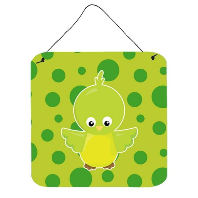 Bird on Green Polkadots Wall or Door Hanging Prints