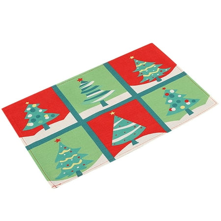 

AerDream Christmas Table Placemat Santa Claus/Tree/Reindeer/Balloon Thicker Dishwasher Safe Rectangle Tear-resistant Table Decor Heat Insulation Large Xmas Dining Table Ornament Mat for Kitchen
